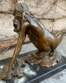 Erotic bronze statuette of a naked sexy woman 3