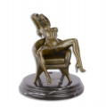 Erotic bronze statuette of a naked sexy woman on a chair 3