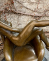 Erotic bronze statuette of a naked sexy woman on a chair 2