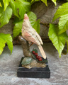 Bronze statuette figurine of a bird with a tuft