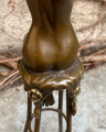 Bronze statuette figurine Naked woman on a chair