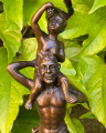 Bronze statue statuette of the Devil and little Bacchus