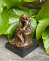 Bronze statue statuette of The Kiss of two lovers - Rodin sculpture