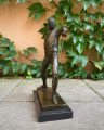 Bronze statue statuette of a swordsman fencer sport